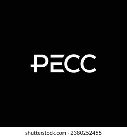 Letter PECC Logo Design. Black and White Logo. Usable for Business Logos. Flat Vector Logo Design Template