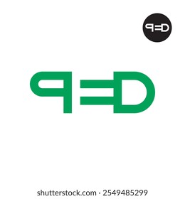 Letter PED Logo Negative Space