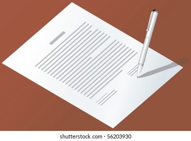 Letter and pen