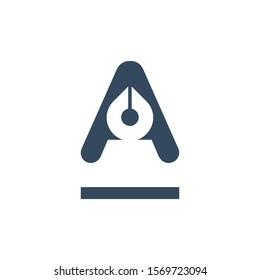 Letter A Pen Tool Logo Vector