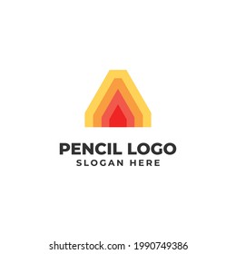 Letter A Pencil Colorful, Modern, Creative Logo Design