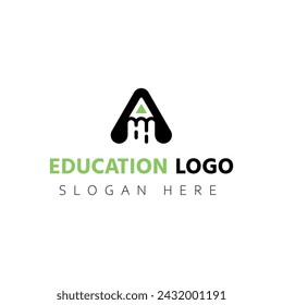 Letter A and Pencil combination Logo