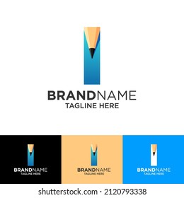 Letter I Pencil Logo Design Template Inspiration, Vector Illustration.