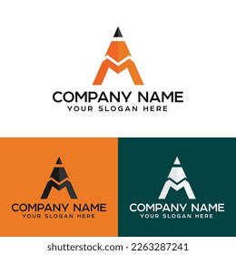 A letter pencil logo design vector
