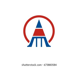 A letter as a pencil shape logo vector