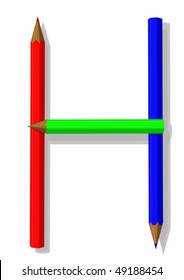 Letter from pencils