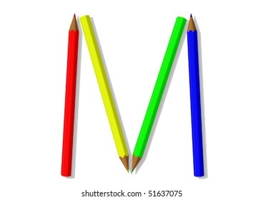Letter from pencils