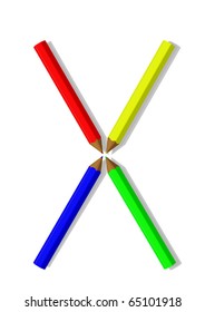 Letter from pencils