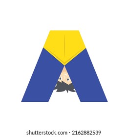A Letter people concept Vector icon illustration design template web