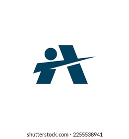 Letter A People Logo Design Template Inspiration, Vector Illustration.
