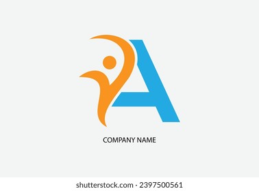 Letter A People Logo Design Template Inspiration, Vector Illustration.
