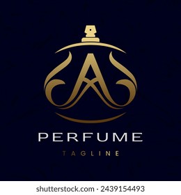 Letter A Perfume Logo Design, Elegant Luxury Scent Initial Logo