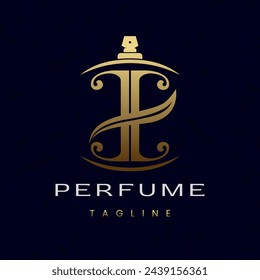 Letter I Perfume Logo Design, Elegant Luxury Scent Initial Logo