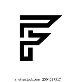 Letter Pf or Cf modern line art creative monogram logo