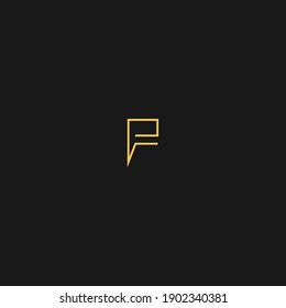 Letra PF y F o P con logotipo Golden Linear. Diseño de Logotipo Mínimo Empresarial Con Tipografía Moderna De Lujo. Plantilla de vector creativo