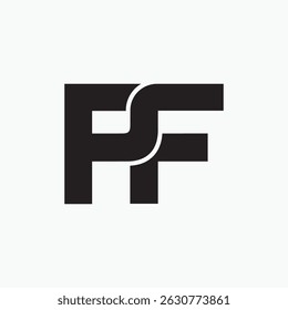 letter Pf or Fp initial monogram unique flat simple logo