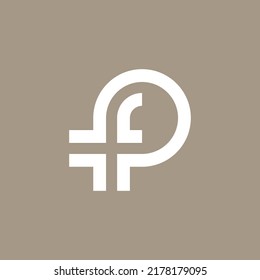 letter PF or FP logo. initial P or F logo. alphabet logo