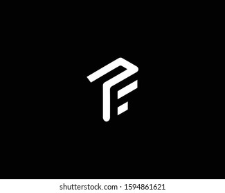 Letter PF Logo Design , Minimal PF Monogram in Editable Vector Format