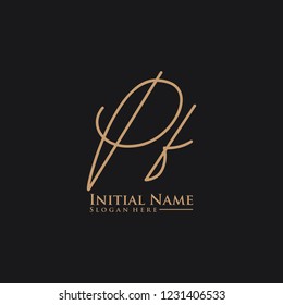 Letter Pf Logo. Initial Letter Design Vector Luxury Colors