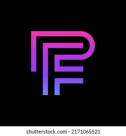 Letter PF RF monogram logo design