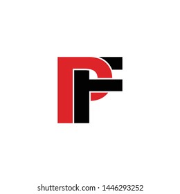 Letter PF simple logo design vector