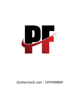 Letter PF simple logo design vector