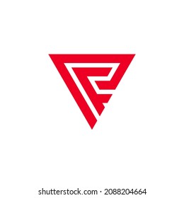 letter PF triangle logo design vector.