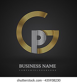 Letter PG or GP linked logo design circle G shape. Elegant gold and silver colored, symbol for your business name or company identity.