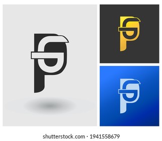 Letra PG espacio negativo combinación creativo diseño de logotipo moderno