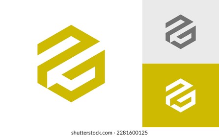 Logo-Design von Letter PG-Hexagon
