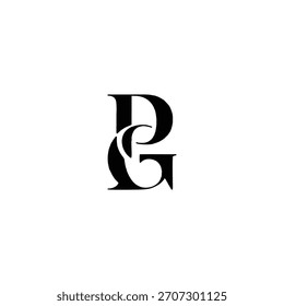 Buchstabe Pg initiale mit Linie Kunst abgerundete Form einzigartiges Monogramm modernes Logo