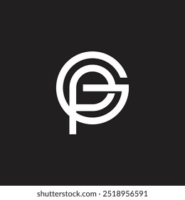 letter pg linked 3d geometric logo vector 