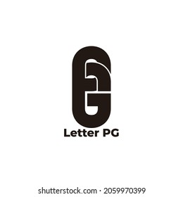 letter pg linked chain geometric simple logo vector