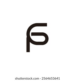 letter pg linked circles linear geometric logo vector 