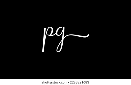 plantilla vectorial de estilo de firma de escritura a mano con el logotipo PG de letra.
