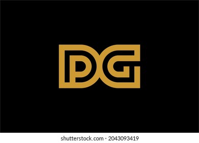 Letter PG logo design vector, type DG logo design, monogram logo design. Outline type vector icon.