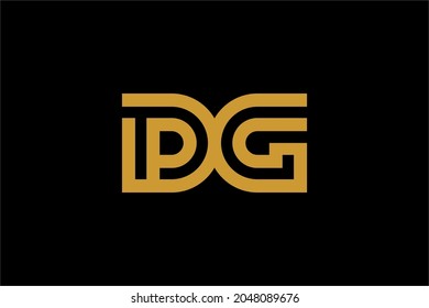 Letter PG logo design vector, type DG logo design, monogram logo design. Outline type vector icon.