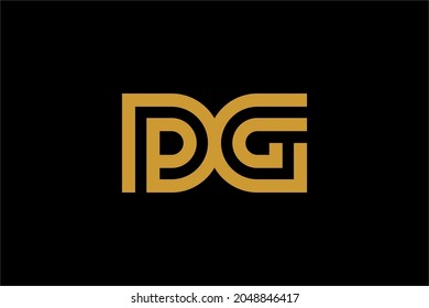 Letter PG logo design vector, type DG logo design, monogram logo design. Outline type vector icon.