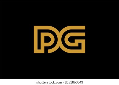 Letter PG logo design vector, type DG logo design, monogram logo design. Outline type vector icon.