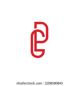 letter pg monoline geometric logo vector 