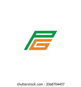 letter pg simple trapeze geometric line logo vector