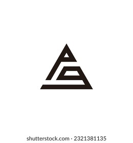 Letter Pg triangle geometric symbol simple logo vector