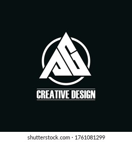 Letter PG triangle logo design vector. monogram logo vector illustration.