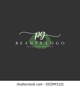 Letter PG Watercolor Lips Premade Logo Design, Logo for Makeup Artist Business Branding, Blush Beauty Boutique Logo Design, Calligraphy Logo