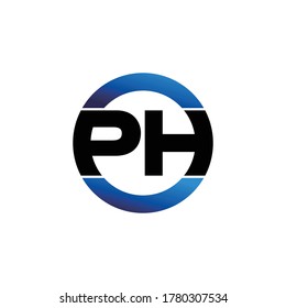 Vector de diseño de logotipo de círculo de letra PH. icono de monograma simple