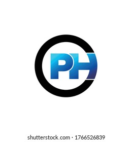 vector de diseño de icono del logotipo del círculo de la letra PH. ilustración vectorial de logotipo monográfico
