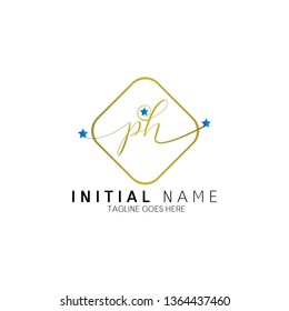 Letter Ph logo template star Vector