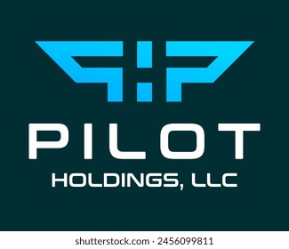 Letter PH monogram airplane wing logo design.