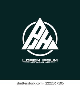 Letter PH triangle logo design vector