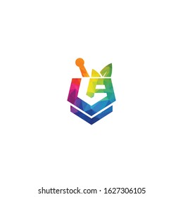 Letter A pharmacy logo design. A Initial Letter pharmaceutical and medical logo vector template	
